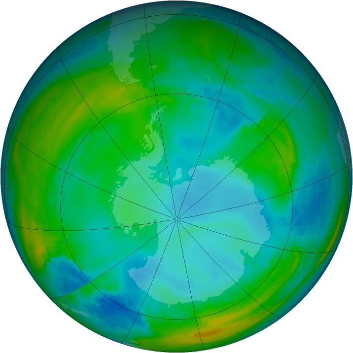 Antarctic ozone map for 28 May 1982